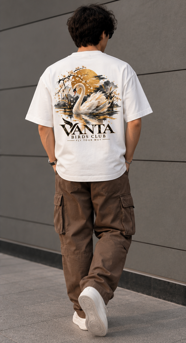 Swan Tee in white